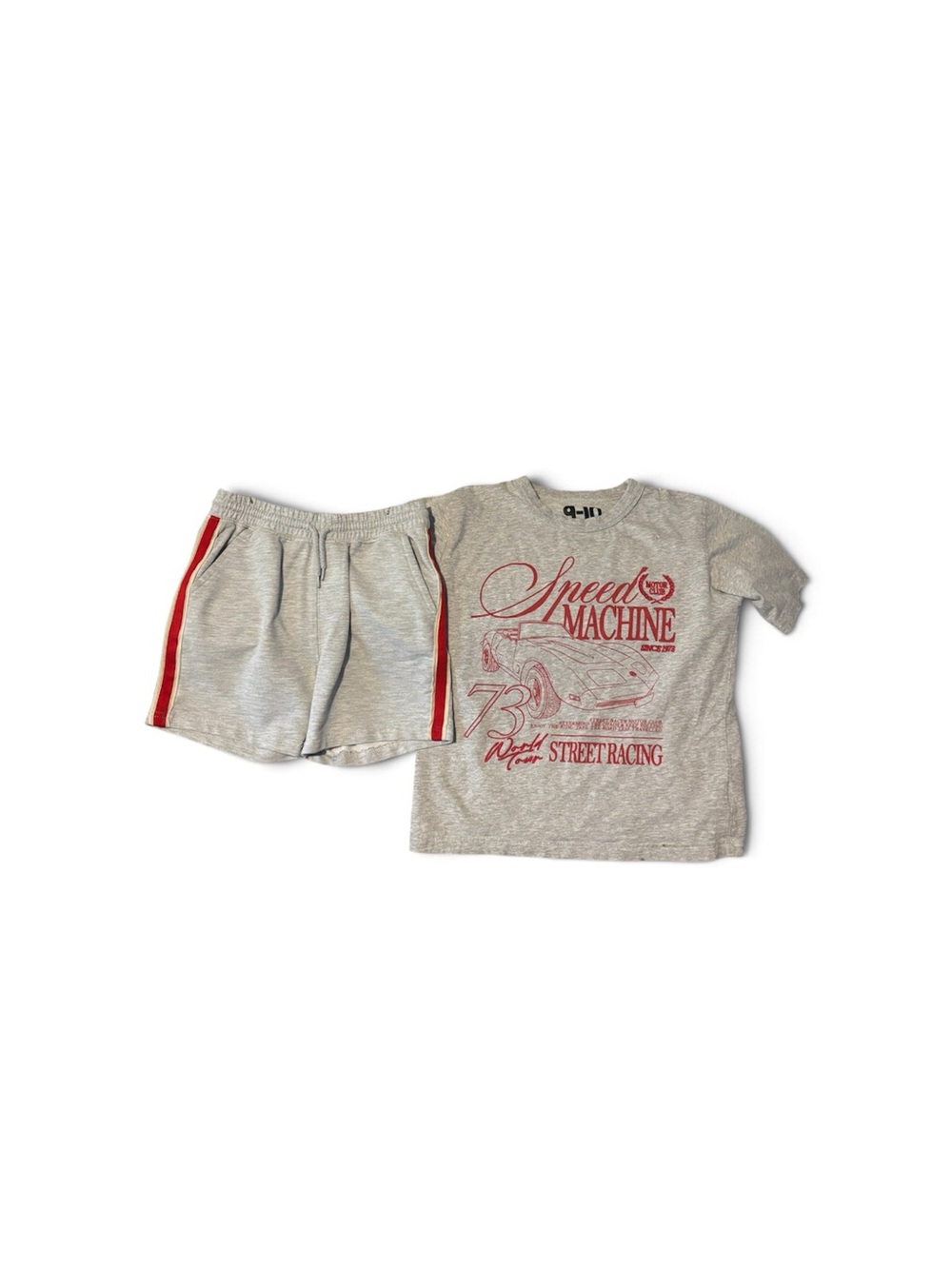 Cotton On Grey & Red Speed Machine Short Sleeve Set